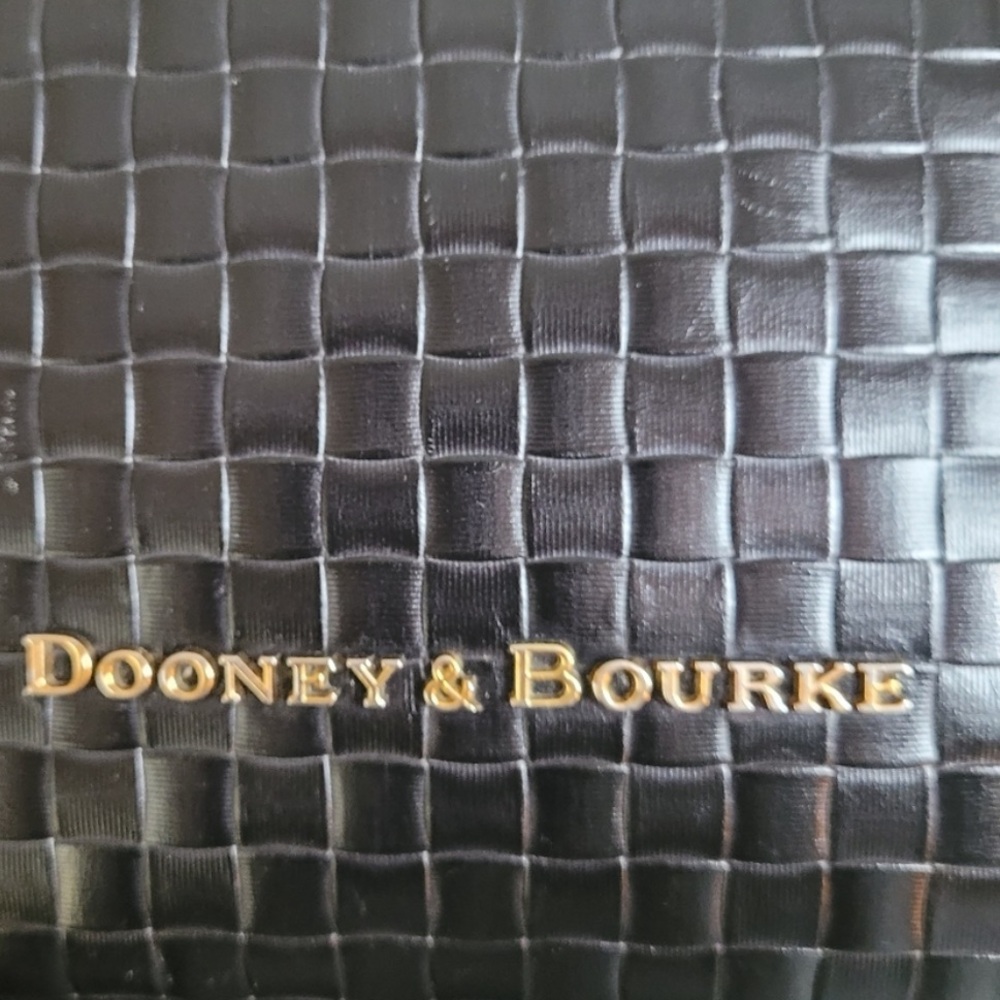Dooney & Bourke Black Woven Leather Tote with Brown Accents - Picture 7 of 16